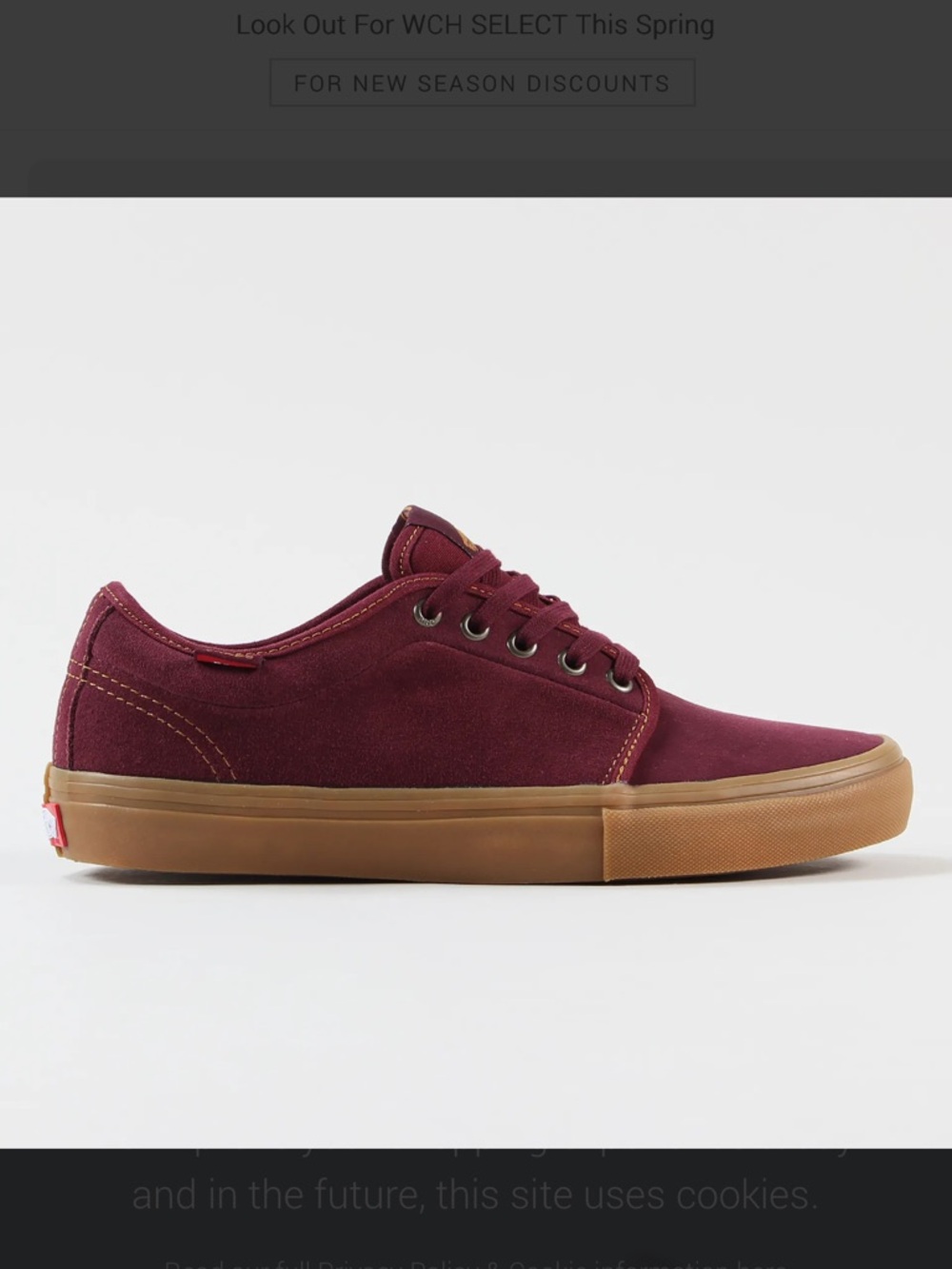 EUC Vans chukka low pro Maroon Canvas Low-Top Sneaker with Gum Sole men’s 13